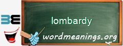 WordMeaning blackboard for lombardy